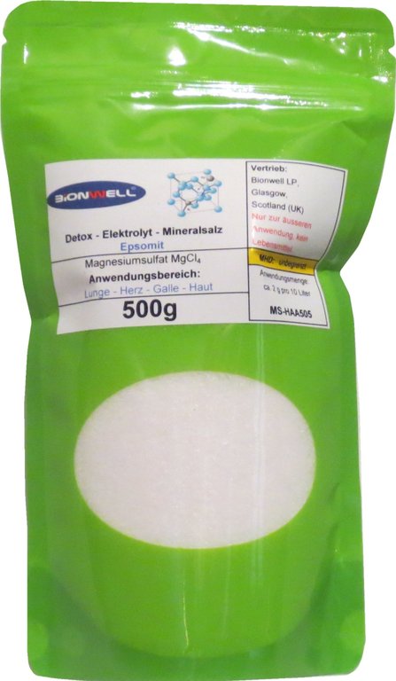 500g Detox Elektrolyt Salz Magnesiumsulfat Fussbad LZ-K603 Cell Spa Wellness Ausleitung