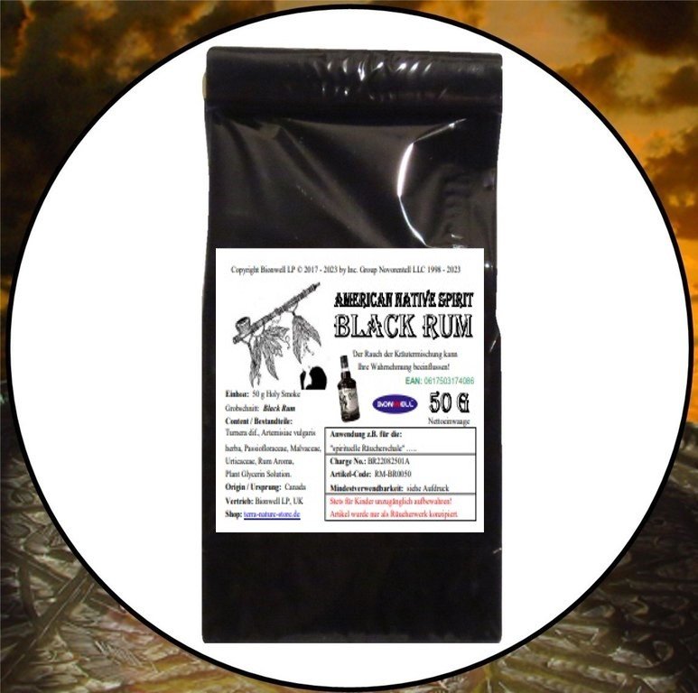 50g Black Rum - Spiritual American Native Holy Smoke